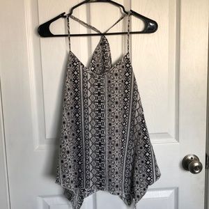 dark tribal print tank top